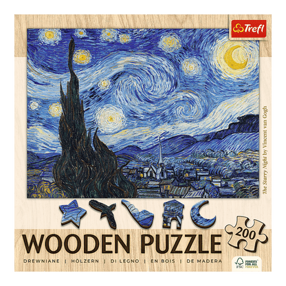 Van Gogh - Csillagos Éj - FA Kirakó! Trefl 200 darabos kirakó puzzle (TR-20248) - puzzlegarden