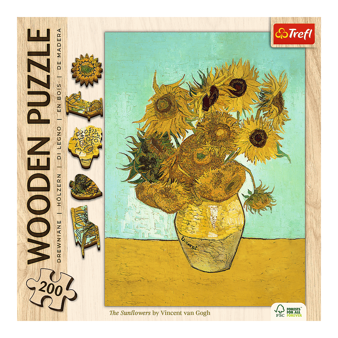 Van Gogh - Napraforgók - FA Kirakó! Trefl 200 darabos kirakó puzzle (TR-20249) - puzzlegarden