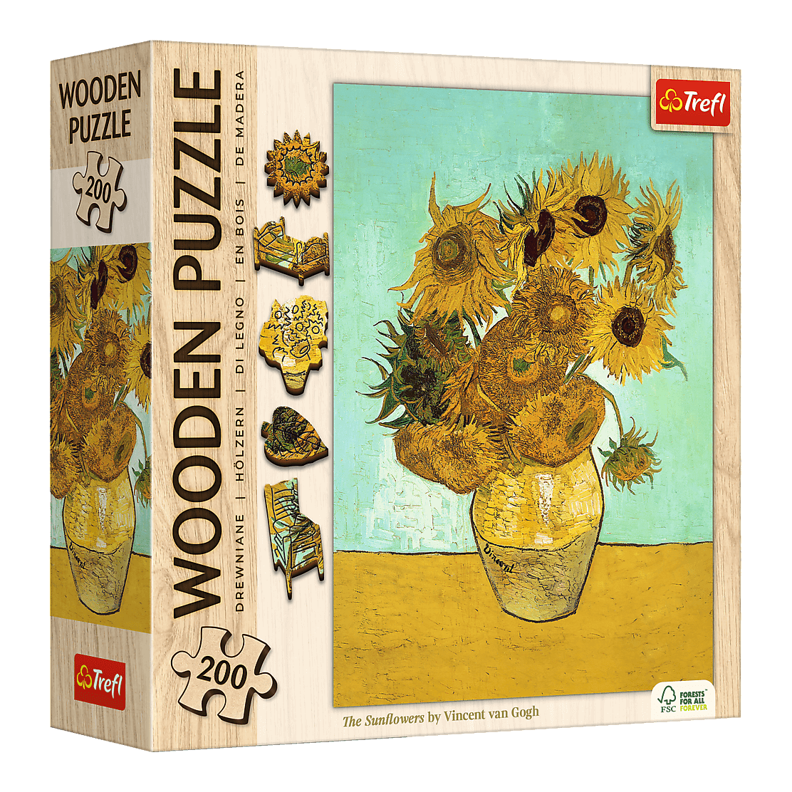 Van Gogh - Napraforgók - FA Kirakó! Trefl 200 darabos kirakó puzzle (TR-20249) - puzzlegarden