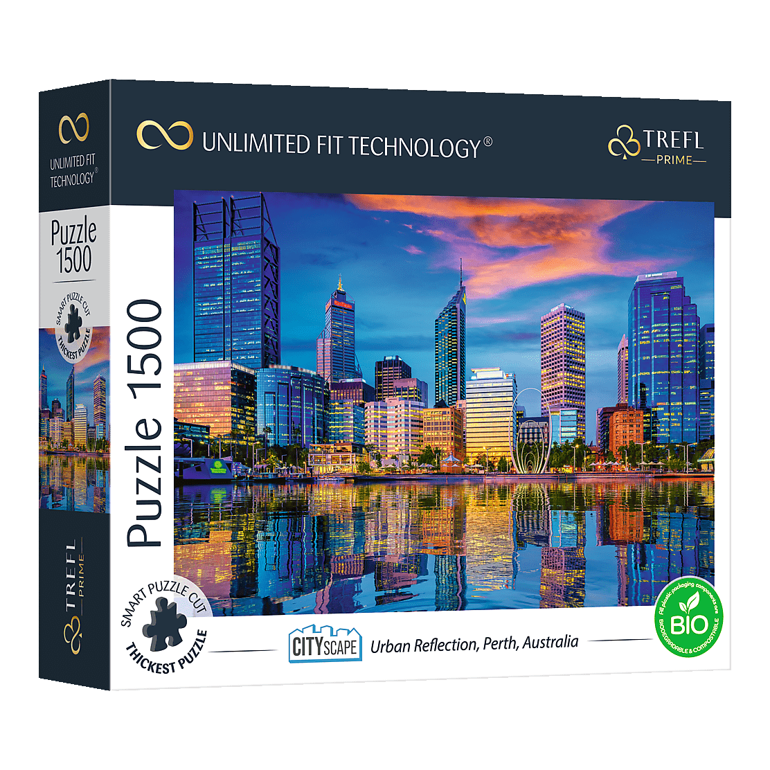 Városkép: Városi Tükörkép, Perth, Ausztrália Trefl 1500 darabos kirakó puzzle (TR-26190) - puzzlegarden