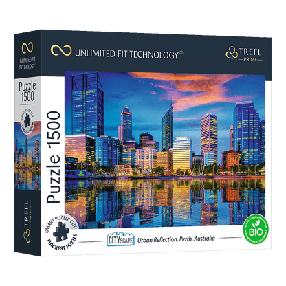 Városkép: Városi Tükörkép, Perth, Ausztrália Trefl 1500 darabos kirakó puzzle (TR-26190) - puzzlegarden