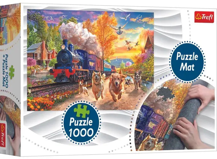 Verseny a vonattal + puzzle szőnyeg – a termék doboza
