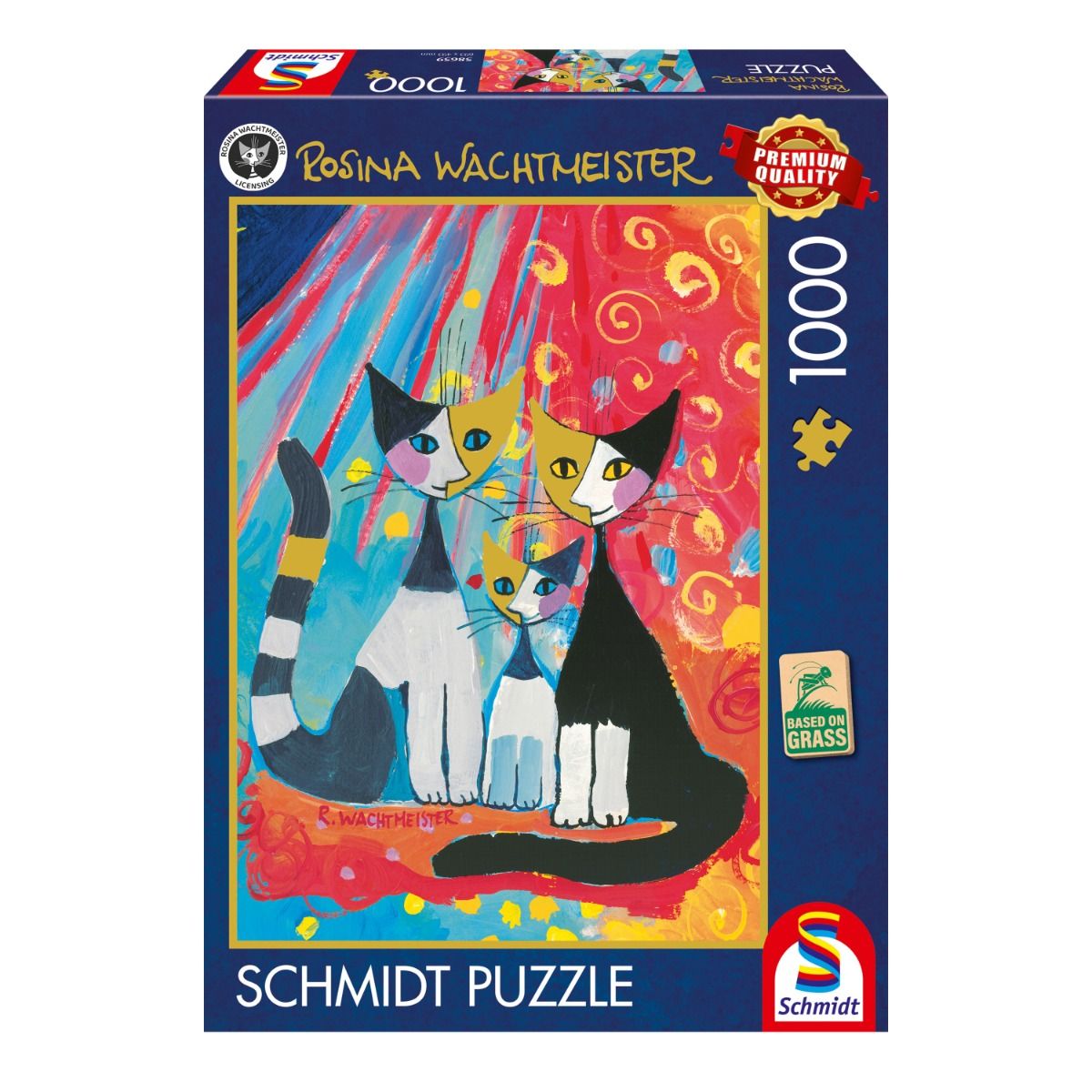 Vidám cicacsalád - aranyfóliás Schmidt Spiele 1000 darabos kirakó puzzle (SCH-58659) - puzzlegarden
