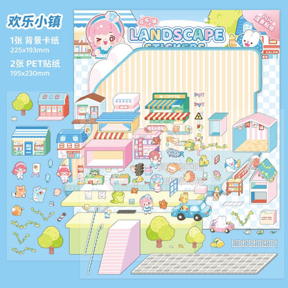 Vidám város - matricajelenet Simno 1 darabos kirakó puzzle (SN-6941776325604) - puzzlegarden