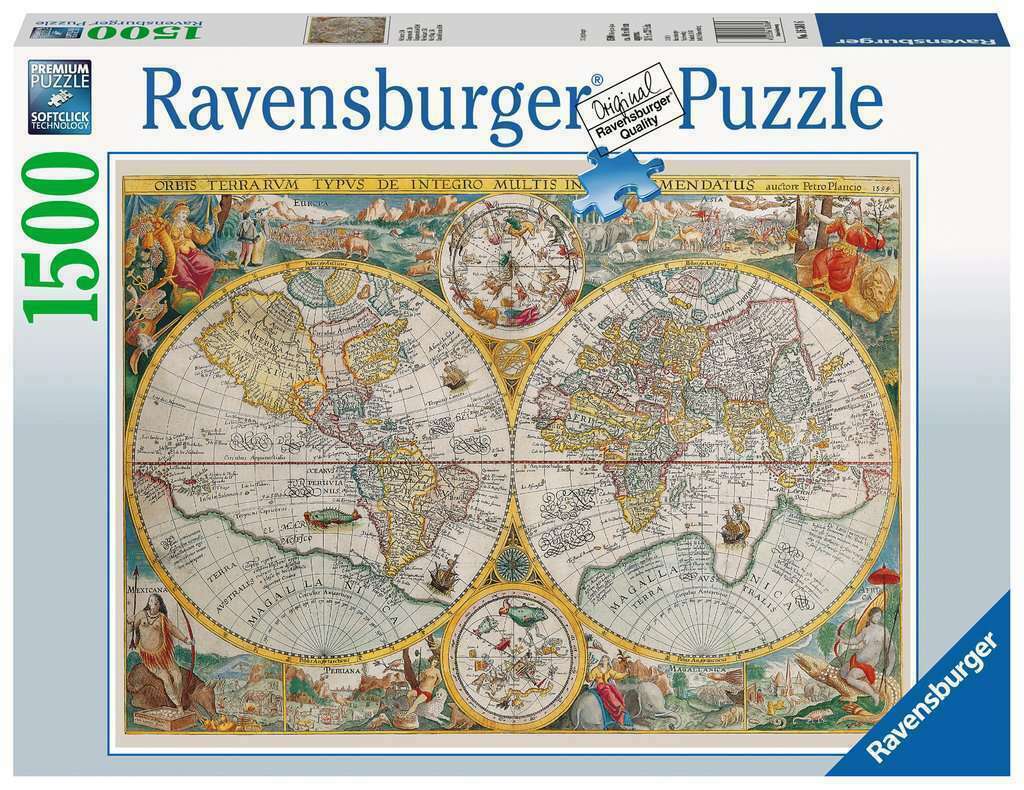 Világtérkép 1594 Ravensburger 1500 darabos kirakó puzzle (RA-16381 4005556163816) - puzzlegarden