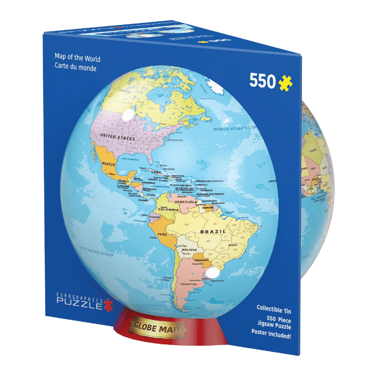 Világtérkép – fémdobozban Eurographics 550 darabos kirakó puzzle (EUR-8551-5863) - puzzlegarden