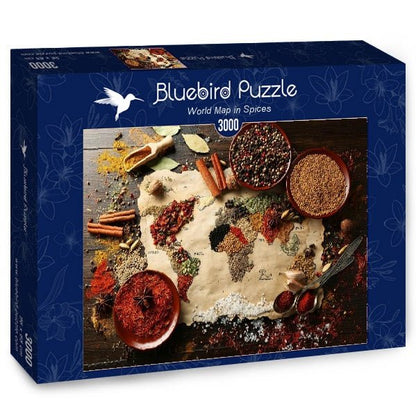 Világtérkép fűszerekkel Bluebird 3000 darabos kirakó puzzle (BB-70014 3663384700149) - puzzlegarden