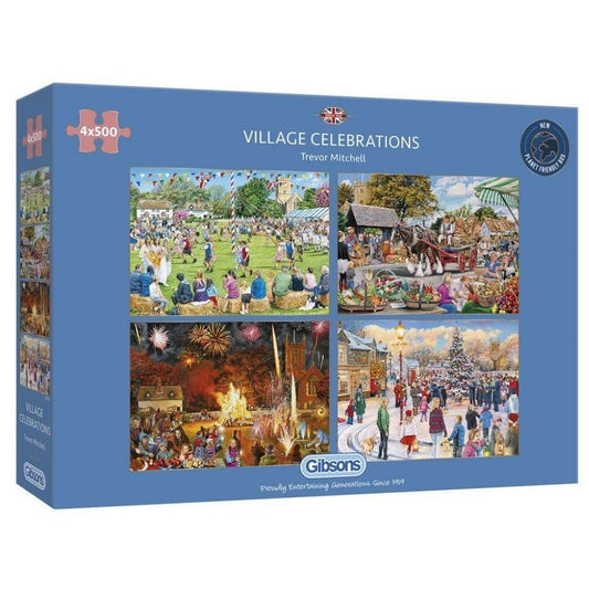 Village Celebrations 4x500 Gibsons 500 darabos kirakó puzzle (G - G5051 5012269050516) - puzzlegarden