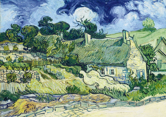 Vincent Van Gogh - Nádfedeles házak Cordeville-ben Bluebird 1000 darabos kirakó puzzle (BB-P-60113 3663384601132) - puzzlegarden