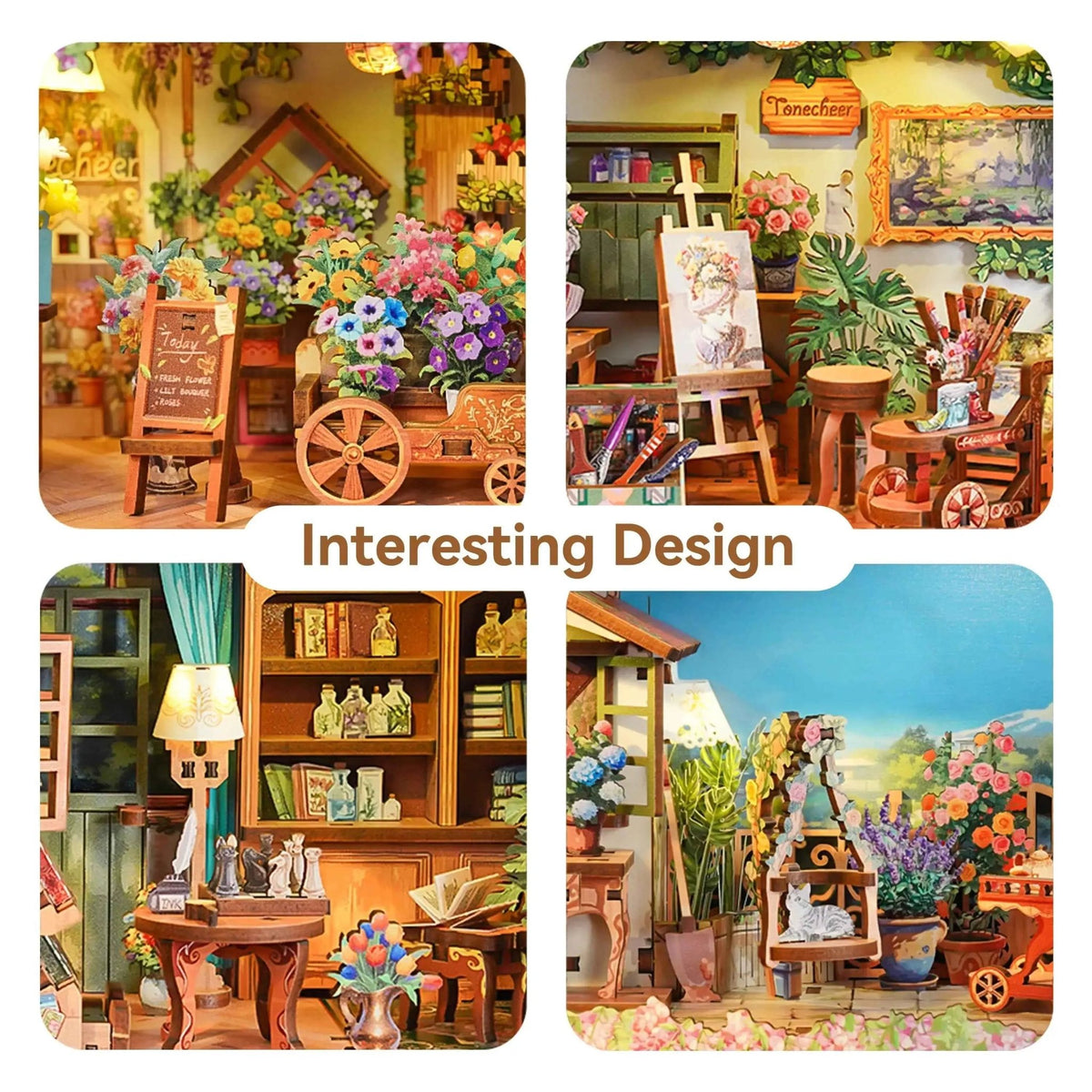 Virágba Borult Otthon – Keretes Miniatűr Tonecheer 454 darabos kirakó puzzle (TC-TQ455) - puzzlegarden