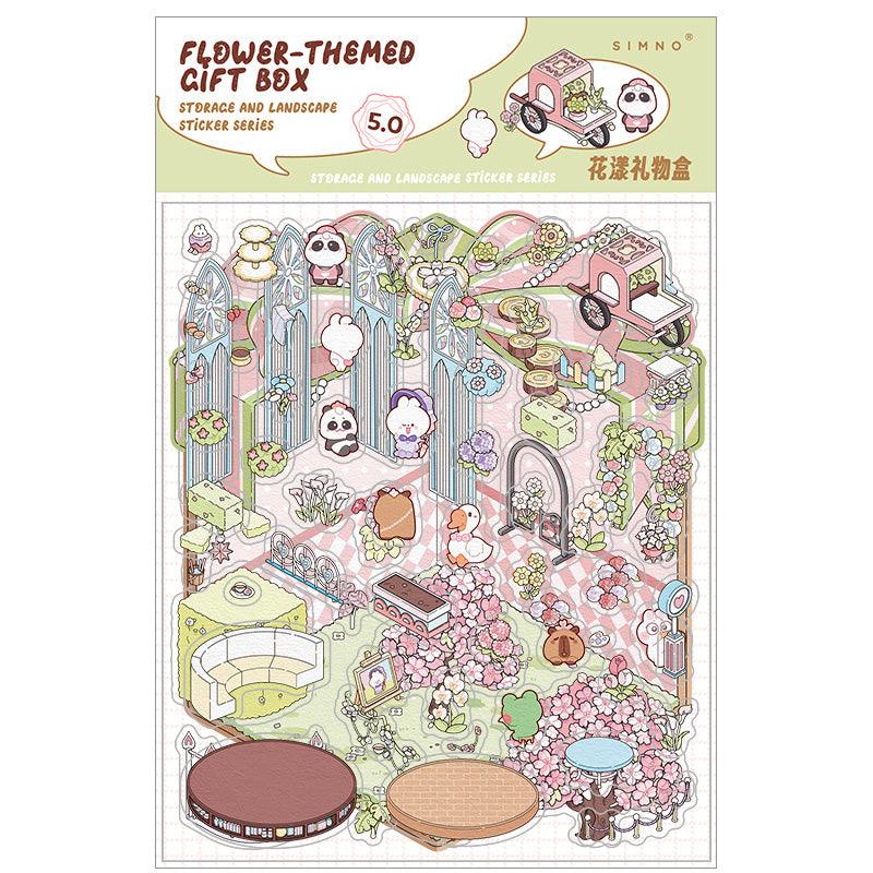 Virágos ajándékdoboz - matricajelenet Simno 1 darabos kirakó puzzle (SN-6941776320784) - puzzlegarden