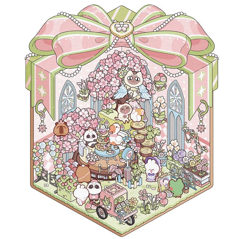 Virágos ajándékdoboz - matricajelenet Simno 1 darabos kirakó puzzle (SN-6941776320784) - puzzlegarden