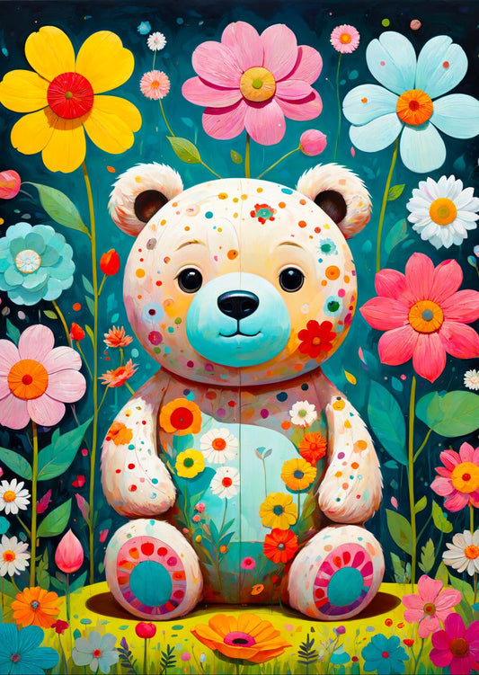 Virágos Teddy mackó Enjoy 1000 darabos kirakó puzzle (EN-2150 5949194021505) - puzzlegarden