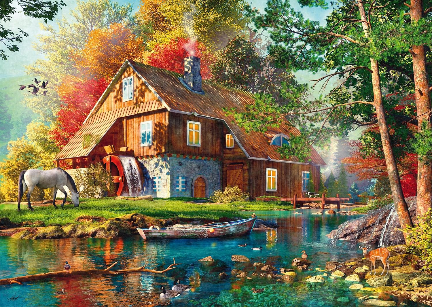 Vízimalom ősszel Schmidt Spiele 1000 darabos kirakó puzzle (SCH - 58881) - puzzlegarden