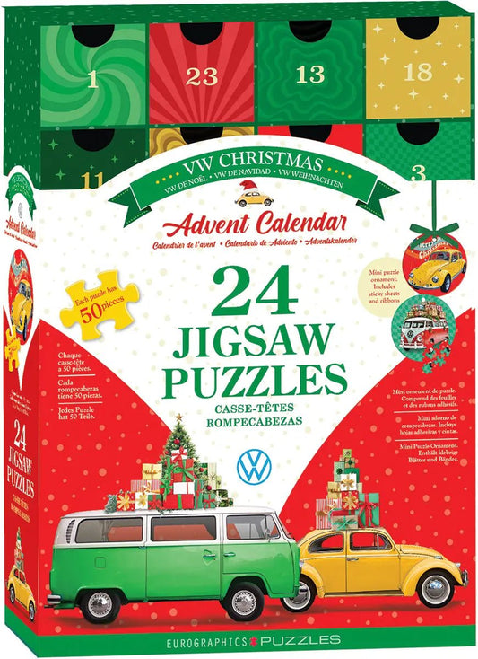 VW karácsony – puzzle adventi naptár Eurographics 24x50 darabos kirakó puzzle (EUR-8924-6062) - puzzlegarden