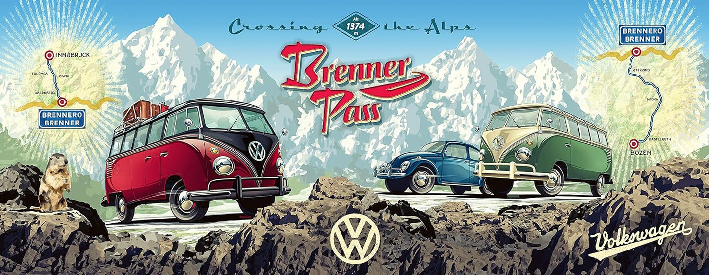 VW-val az Alpokban - panoráma Ravensburger 1000 darabos kirakó puzzle (RA-15102 4005556151028) - puzzlegarden