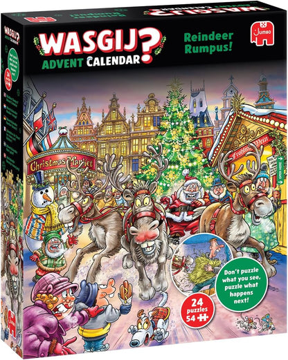 Wasgij Adventi Naptár – Rénszarvas ramazuri! Jumbo 54 darabos kirakó puzzle (JU - 1110100707) - puzzlegarden