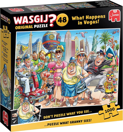 Wasgij Original 48 – Ami Vegasban történik…! Jumbo 1000 darabos kirakó puzzle (JU-1110100803) - puzzlegarden