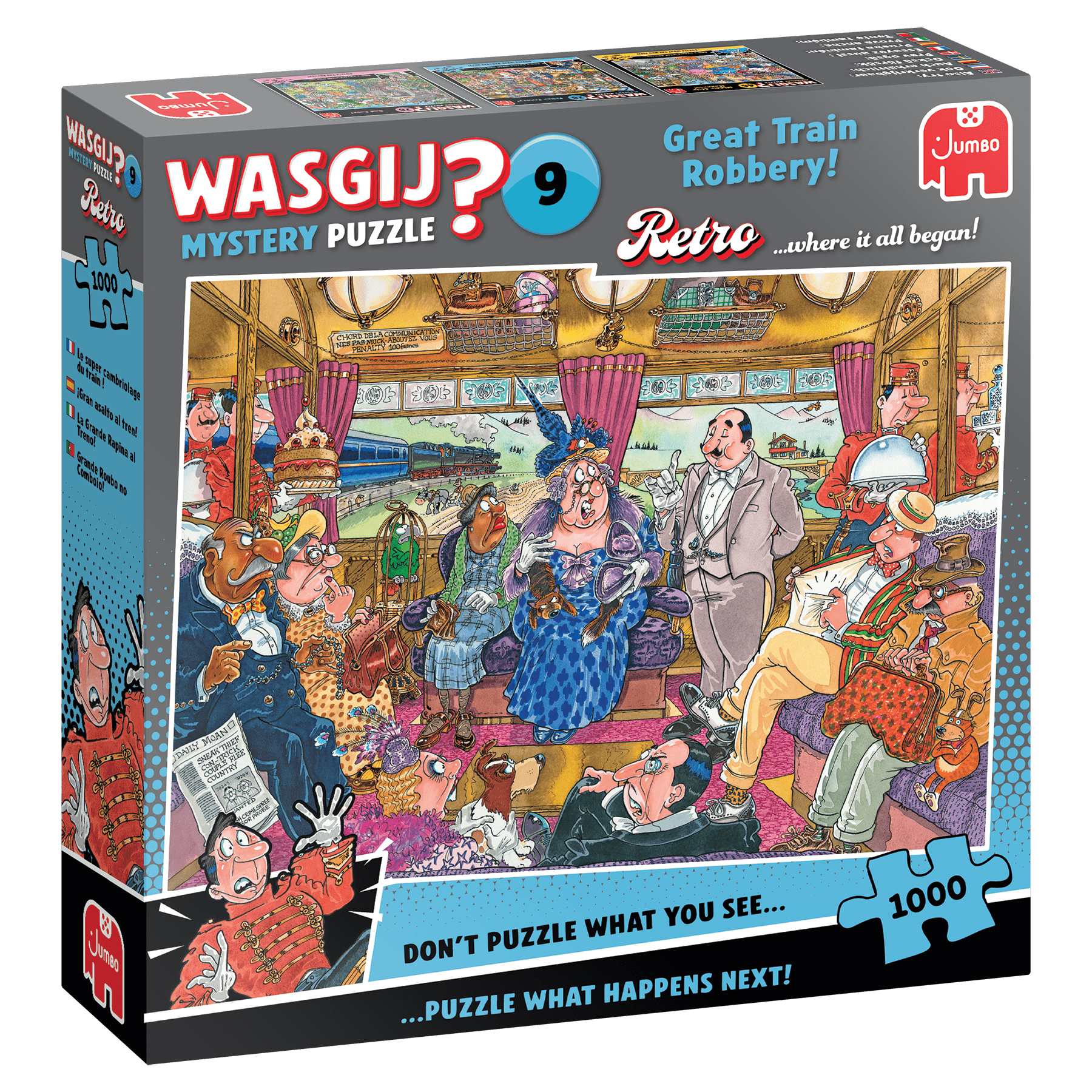 Wasgij Retro Mystery 9 – A nagy vonatrablás! Jumbo 1000 darabos kirakó puzzle (JU - 1110100504) - puzzlegarden