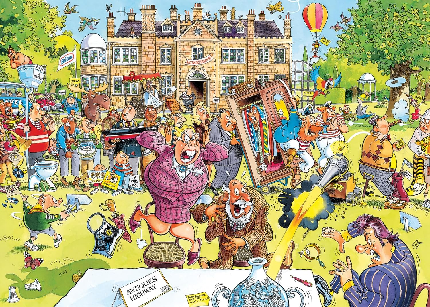 Wasgij Retro Original 10 – Antikvadászat! Jumbo 1000 darabos kirakó puzzle (JU-1110100800) - puzzlegarden