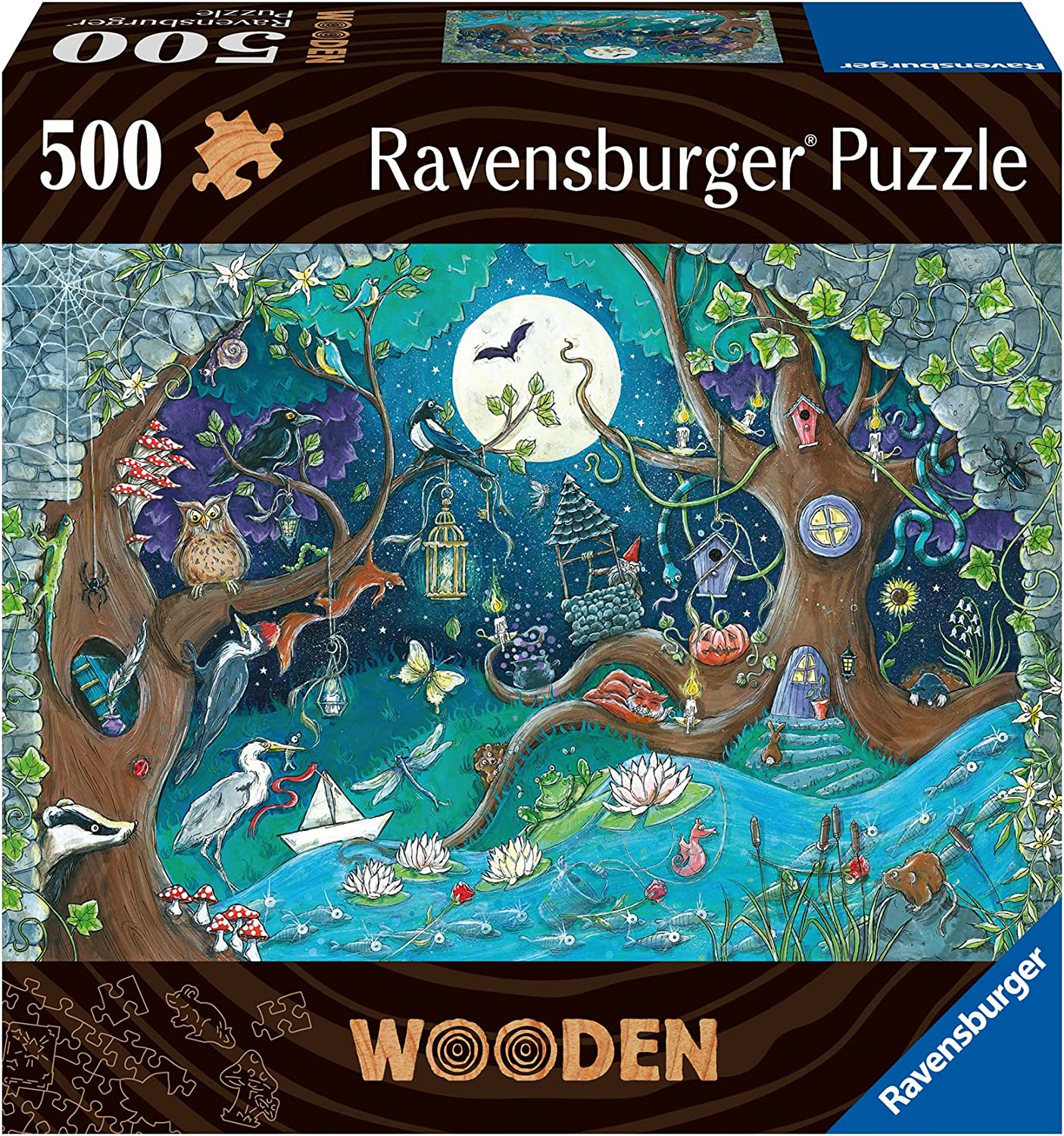 WOODEN - Titokzatos Erdő - FA kirakó! Ravensburger 500 darabos kirakó puzzle (RA-17516 4005556175161) - puzzlegarden