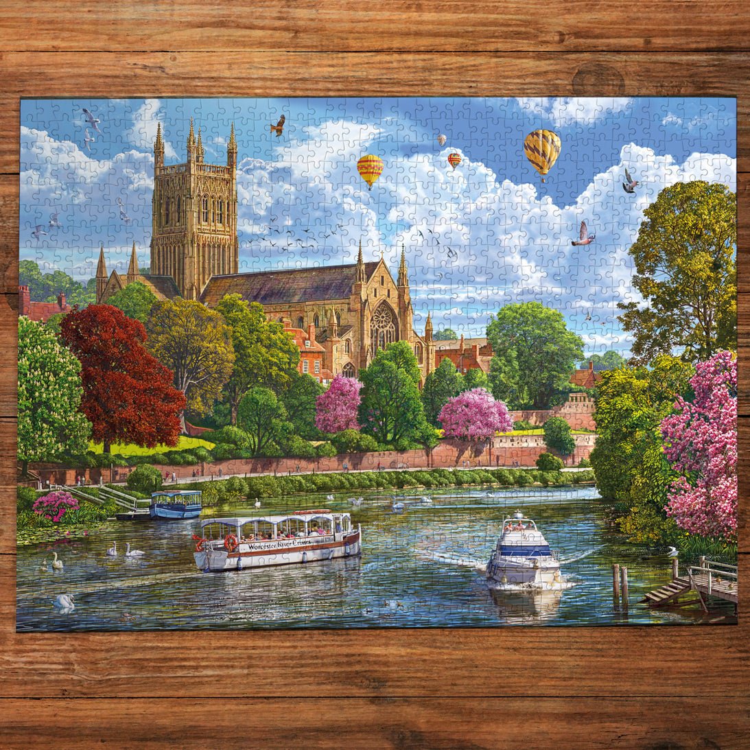 Worcester a folyó felől Gibsons 1000 darabos kirakó puzzle (G-G6454) - puzzlegarden