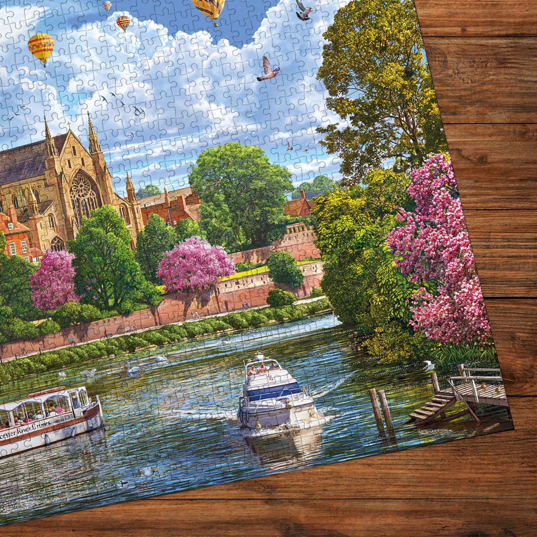 Worcester a folyó felől Gibsons 1000 darabos kirakó puzzle (G-G6454) - puzzlegarden