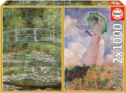 Claude Monet - Tavirózsák + Nó Napernyővel 2x1000 2x1000 darabos Educa puzzle kirakó (19270)